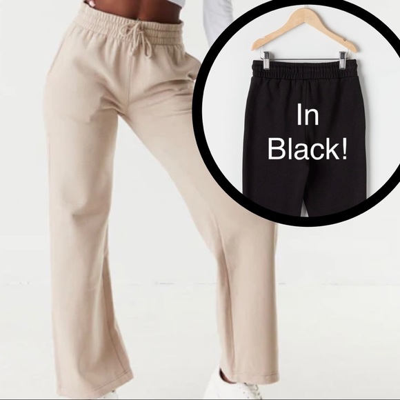 ❌SOLD-DEPOP❌ Wide-Leg Black Joggers - Picture 2 of 3